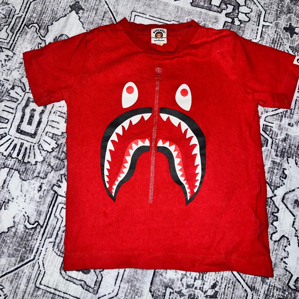 Bape kids shark t shirt size small
